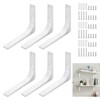 Shelf Brackets,6Pcs Shelf Bracket,Brackets for Shelves,100mm*100mm White Shelf Brackets,L Bracket