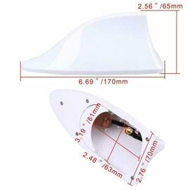 Gxcdizx White Car Shark Fin Roof Antenna Aerial FM/AM Radio Signal Trim Universal Decor