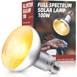 DXOPHIEX 100W Reptile Heat Lamp Bulb Full Spectrum UVA UVB Reptile Light Bulb, Reptile Sun Lamp Basking Light for Bearded Dragon, Mercury Vapor Bulb for Reptiles and Amphibians
