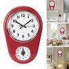 Kitchen Timer Clock, Round Wall Clock Silent Non-Ticking Retro Wall