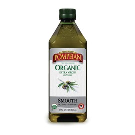 Pompeian USDA Organic Smooth Extra Virgin Olive Oil, First Cold Pressed, Smooth, Delicate Flavor, Perfect for Sautéing & Stir-Frying, 32 FL. OZ.