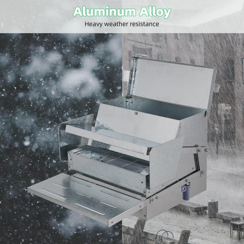 Domenow Chicken Treadle Feeder, Poultry Feeder, 30lbs Automatic Chicken Feeder