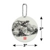 Tyrannosaurus Rex in Chinese Ink Paint Round Luggage ID Tag