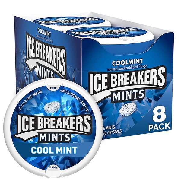ICE BREAKERS Sugar Free Mints, Coolmint, 1.5 Ounce (Pack of 8)