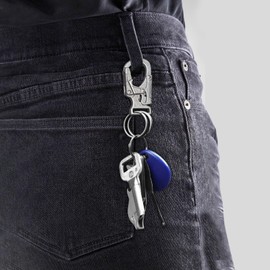 Ahiller Carabiner Hook, 1.9 Inch Alloy Car Key Ring Clip with 2 Key Ring, Outdoor Hook, Small Key Holder for Men and Women (Deep Alloy-1P)