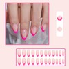 French Tip Press on Nails Medium Almond Fake Nails White