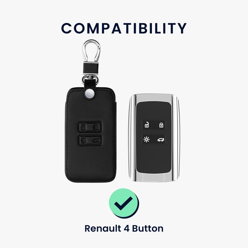 kwmobile Car Key Case Compatible with Renault 4-Button Smartkey Car