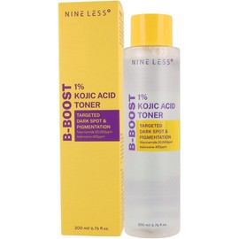 NINELESS-B-Boost 1% Kojic Acid Toner 200Ml Tónico Facial Iluminador con Ácido Kójico al 1% Reduce Manchas Oscuras, Unifica el Tono y Aporta Luminosidad Fórmula Coreana Avanzada