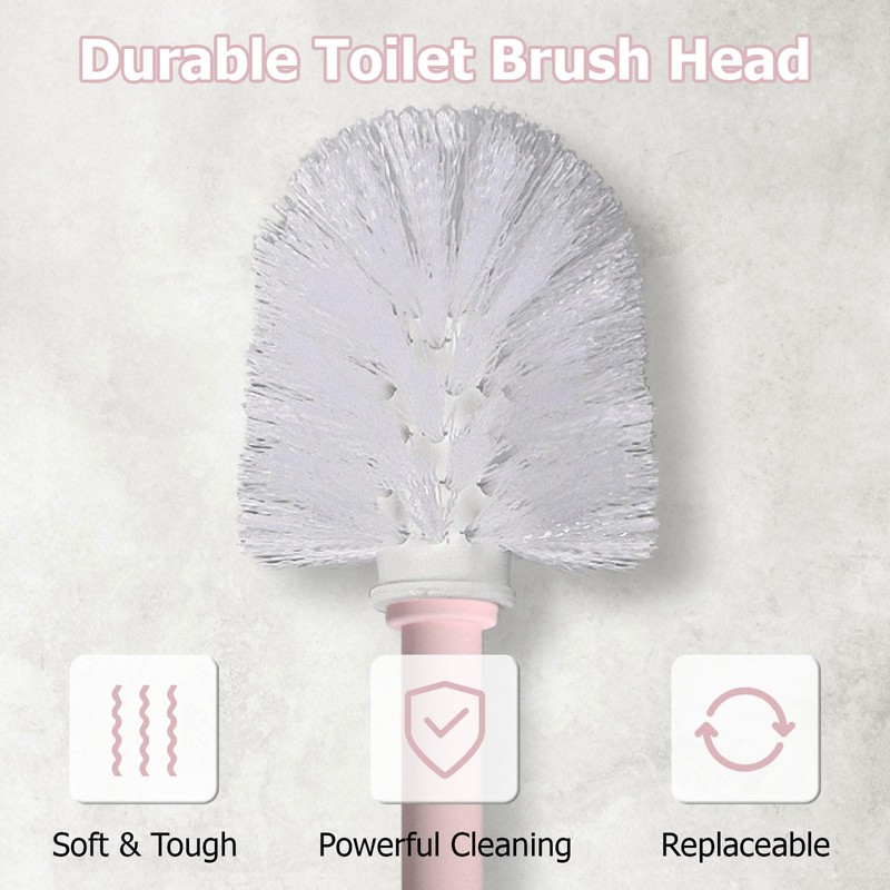 Topsky 2 Pack Compact Toilet Brush & Holder Set, Plastic