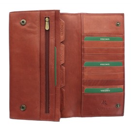 VISCONTI Leather Travel Organiser Wallet RFID Blocking 1179 Brown