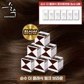 Sunsu [순수]2025 최신상 순수 더클래식 염색제 6통 라이트패키지 [밀크브라운] [PURE] 2025 Latest Pure The Classic Dye 6 Bottles Light Package [Milk Brown]