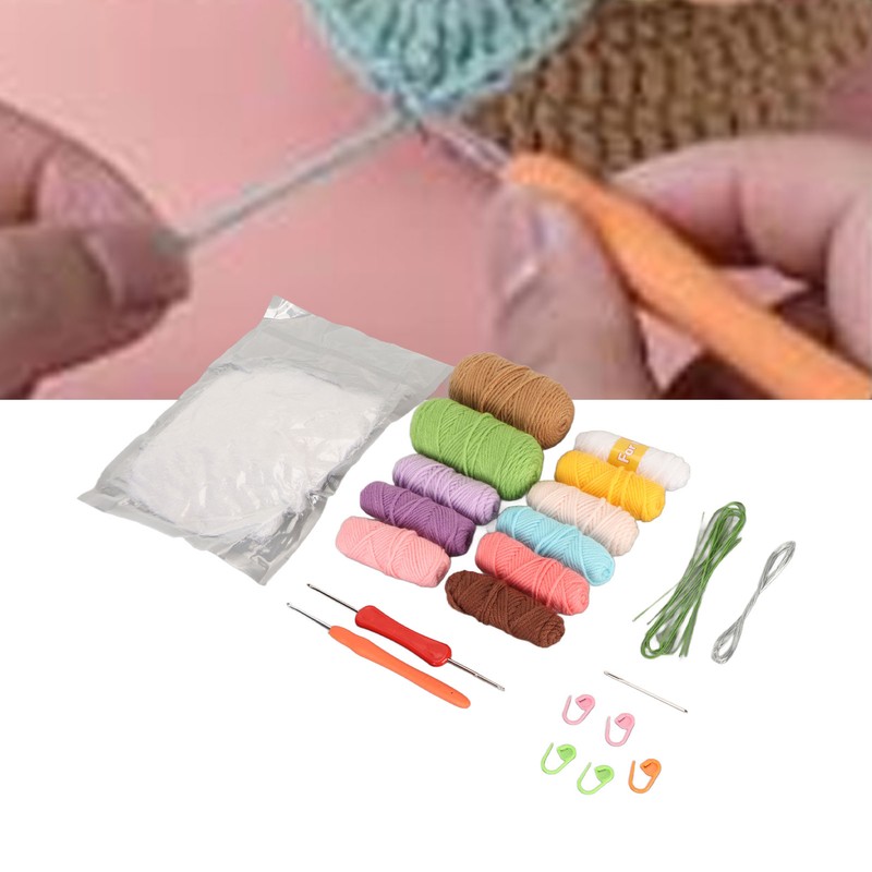 Crochet Starter Kit Educational Colorful DIY Craft Supplies Crochet Potted