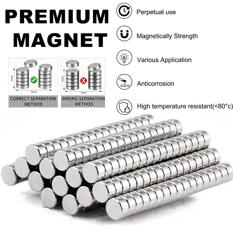 100pcs 5×3mm Round Mini Magnets for Acrylic Nail Clippers, Multi-Use