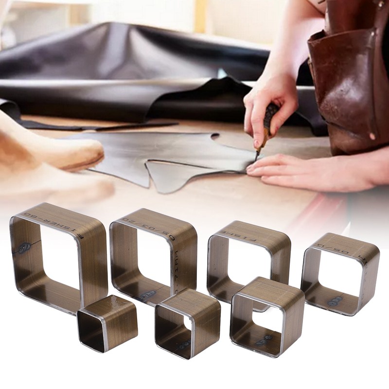 7PCS Leather Die Cutter Rounded Tetragonum 20‑50mm Leather Cutting Dies