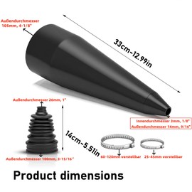 Yuragim Axle Boot Bellow, Universal Drive Shaft Bellows Set Replacement Tool for Axle Boot Boot Stretch Drive Shaft Boot Set with Metal Clamps and Mounting Cone