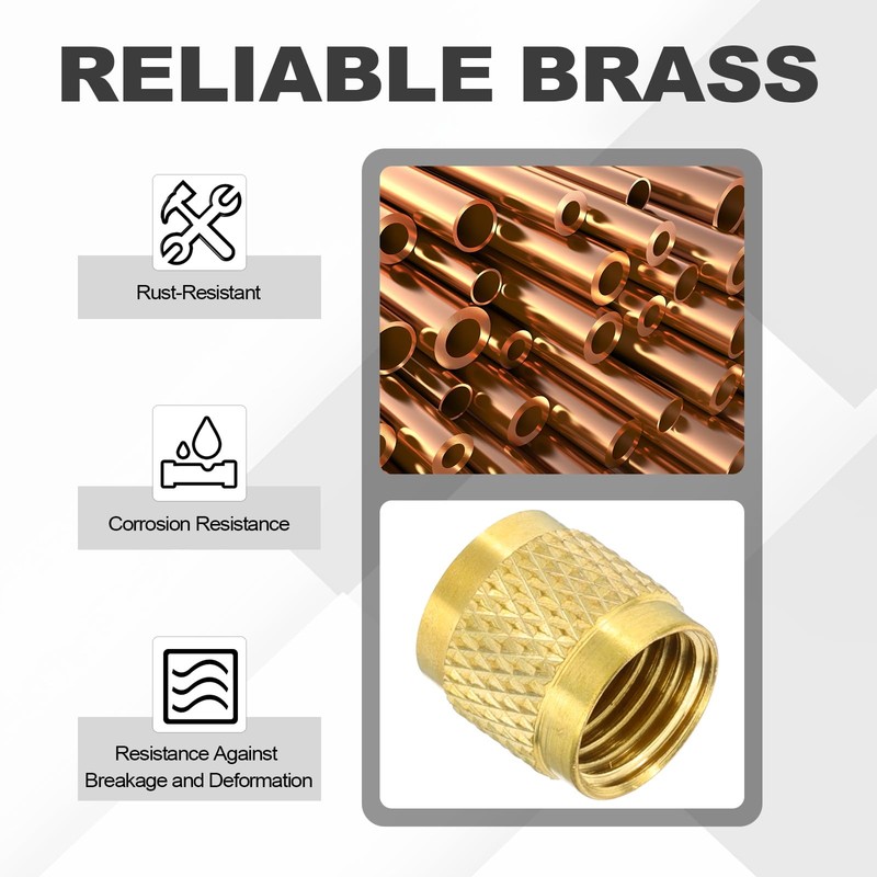 PATIKIL 1/4" SAE Service Access Valve Caps 60 Pack Refrigeration