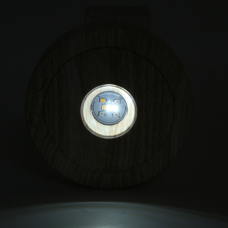 Wood Light Display Base 360 Degree Rotation Beech Grain Colorful