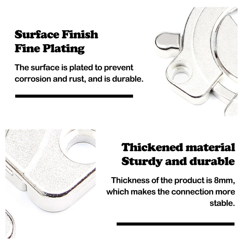 Pack of 2 Table Top Connectors, Worktop Connection Rail, Zinc