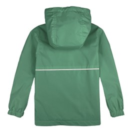 UMMTOM Boys Rain Jackets Lightweight Waterproof Hooded fleece Raincoats Windbreakers for Kids(3-4T,Green Solid)