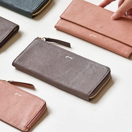 Genten Long Wallet Fresco L Zipper Long Wallet, green