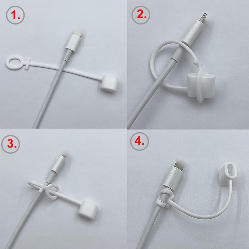 2pcs Silicone Cable Converter Holder Strap Tether,Anti Lost Cover Protections
