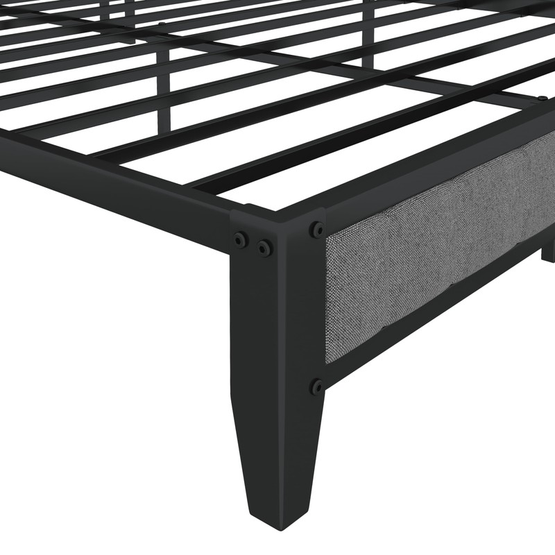 SOFTSEA Queen Size Platform Bed Frame with Upholstered Headboard and