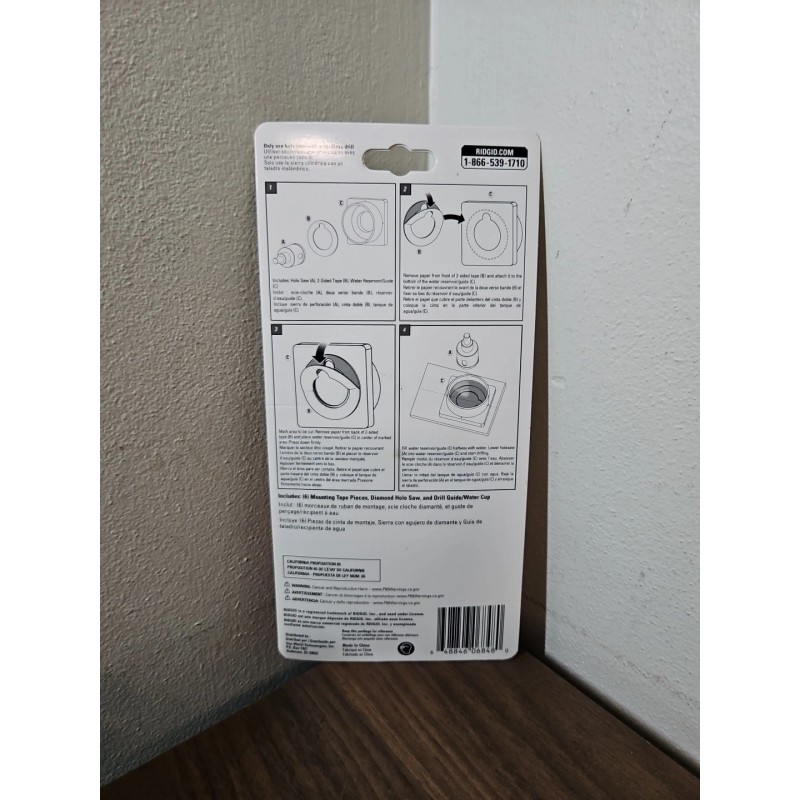 Ridgid 1-3/8" Inch Wet Diamond Hole Saw Kit Cordless Drill