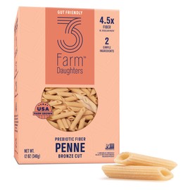 Three Farm Daughters High Fiber Pasta Penne Pack, Low GI, Non GMO Penne Pasta Noodles, Low Net Carb, Made in the USA, 12 oz. (1 Pack)