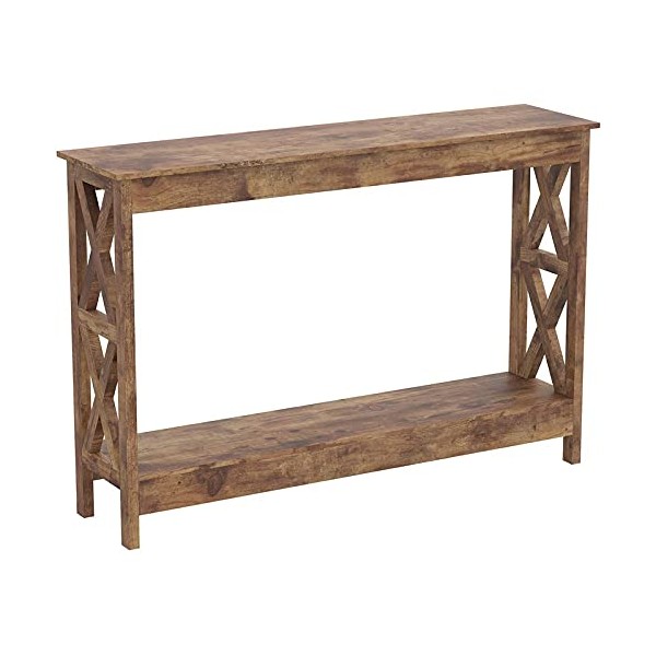 Safdie Console Sofa Table, L48xW12xH32 inches, Brown Reclaimed Wood
