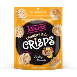Wowza Buttery Pancake Rice Crisps, Healthy Sticky Rice Crunchy Rice Crisps, 3.5 oz bag (8 pack)