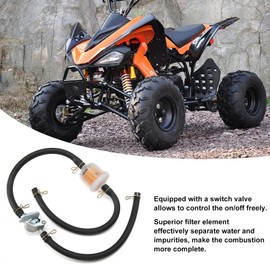 6mm Inline Fuel Tank Tap Filter Tube with Fuel Tap Switch Shut-off Valve, Universal for ATV Dirt Bike, Lawn Mower Tuning Kits, Easy Installation