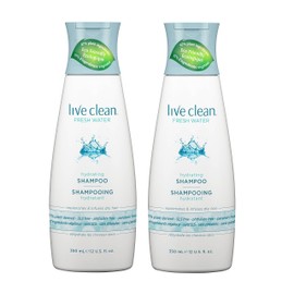 Live Clean Fresh Water Hydrating Shampoo (Pack of 2) With Rosemary Leaf Extract, Vitamin E and Lavender Extract, 12 fl. oz. Each