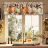 Fall Thanksgiving Kitchen Curtains Valances and Tiers 3 Piece Set,Orange,White,Green,Pumpkin