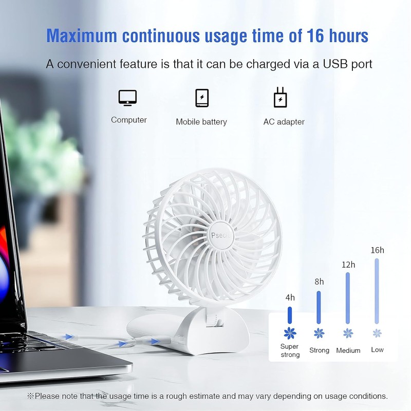 Psecici Handheld Fan, Mini Portable Personal Fan with lanyard, 4