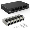 PBAEGAV Patch Panel 6 Port 0.5U with 6pcs CAT7 Coupler