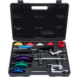 VEVOR Copper Pipe Bender, 1/4-7/8 inch, 90 Degrees Forward and Reverse Bending, Ratcheting Tube Bender with 7 Dies Reverse Bend Attachment for Copper & Aluminum Tubes