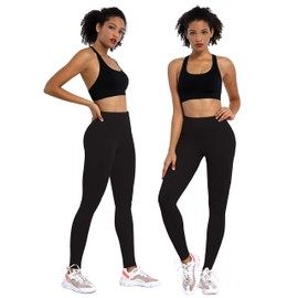 BUBBLELIME 25"/26"/27"/28" Out Pockets High Waist Yoga Pants Women Leggings Cross Pockets Pants_Black S_25" Inseam