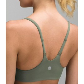 QUEENIEKE Womens Spaghetti Strap Sports Bras for Women, Square Neck Racerback U Back Padded Adjustable Yoga Bra Light Support Green Small