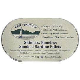Bar Harbor Wild Smoked Skinless Boneless Sardine Fillets 6.7 oz. (Pack of 12),BH00157