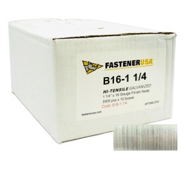 FastenerUSA 1-1/4" FINISH NAILS 16GA GALV 30,000ct | B16-114C12