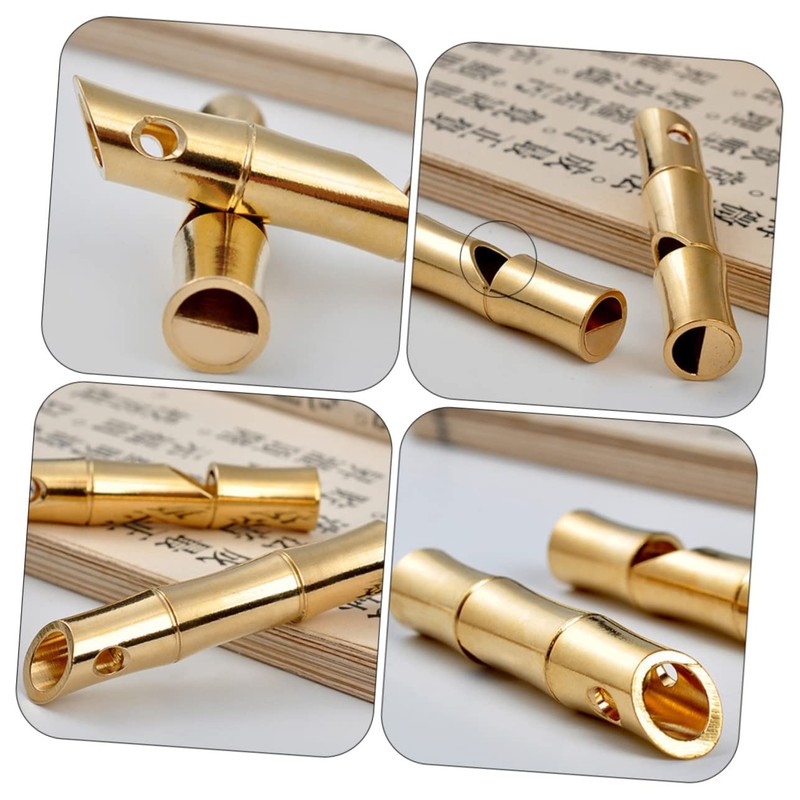 Kisangel 5sets Loud Clear Keychain Whistle Brass Emergency Referee for