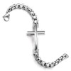COOLSTEELANDBEYOND Mens Womens Stainless Steel Horizontal Sideway Lateral Cross Link