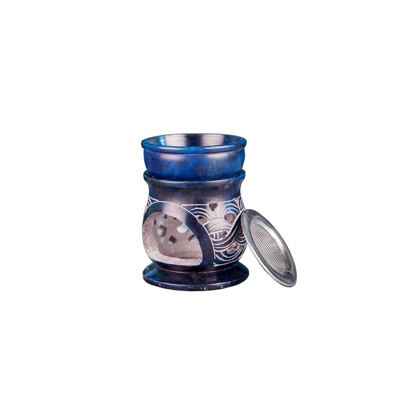 NKlaus Aroma Lamp Celtic Knot with Strainer Made of Soapstone
