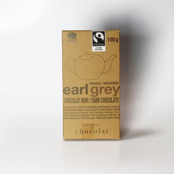 Galerie au Chocolat Organic Earl Grey Dark Chocolate Bar 100 Grams
