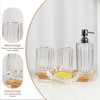 LGURT 4-Piece Clear Ribbed Acrylic Bathroom Accessory Set, Modern Countertop