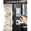 Tinewa Square Keyless Entry Door Lock with 2 Lever Handles,