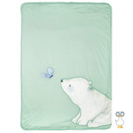 GooseWaddle - Manta para bebé (30 x 40 pulgadas), diseño de oso de albahaca