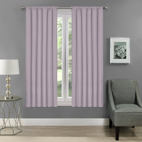 Eclipse Kendall Modern Blackout Thermal Rod Pocket Window Curtain, Insulating