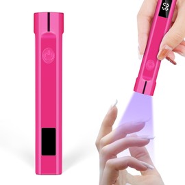 LOPHE UV Lamp for Gel Nails, Mini UV Lamp for Nails, Handheld Nail Lamp Nails with LCD Display, 10s/30s/60s Timing Modes, USB Charging, Suitable for Beginners DIY Salon (Red)