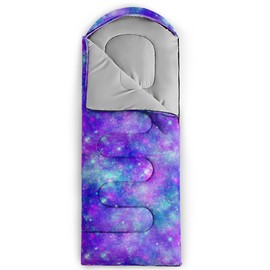 QOOMO Starry Sky Shining Star Printed Camping Sleeping Bags,3 Season Warm & Cool,Waterproof Sleeping Bags for Adults & Kids,Traveling,and Outdoors,Camping Gear Equipment,31x90inch